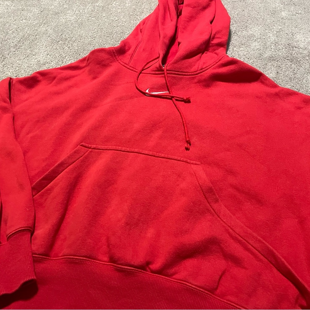 Nike Center Swoosh Sweatshirt Mens Medium Red Baggy Cotton Blend - Picture 5 of 16